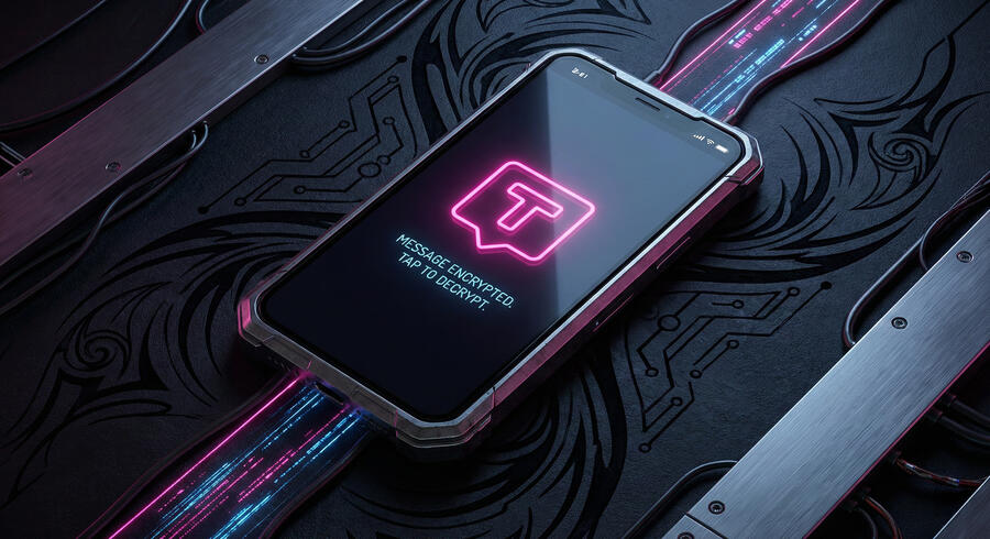 Smartphone displaying Ink Cam Girls secure Telegram bot notification.